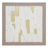 Golden Blocks Harmony 102×102cm – hand-painted wall art