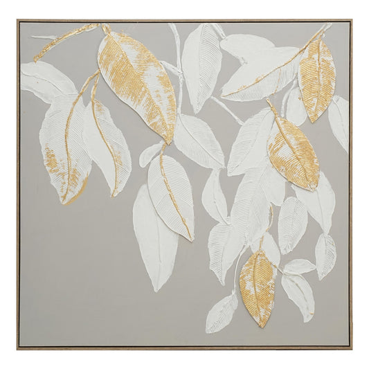 Golden Drift Leaves 102×102cm - | Bella Home Art