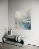 Golden Horizon over Tranquil Sea 90×90cm - | Bella Home Art
