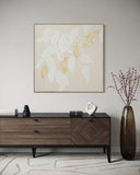 Golden Leaf Whisper 102×102cm - | Bella Home Art