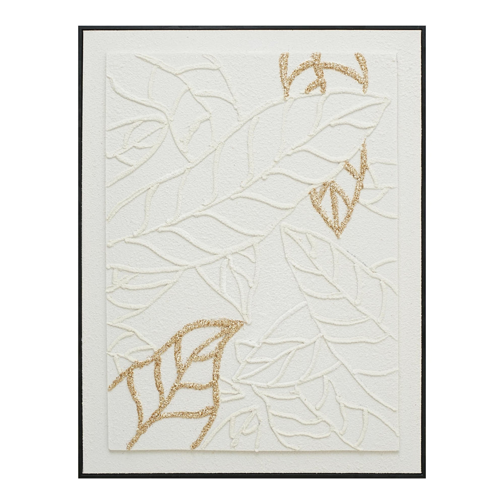 Golden Outline Leaves - 01 72×92cm - | Bella Home Art