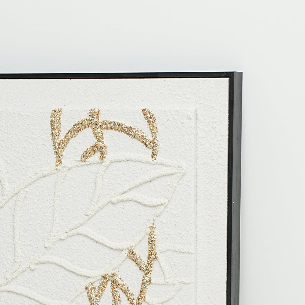 Golden Outline Leaves - 01 72×92cm - | Bella Home Art