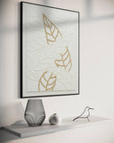 Golden Outline Leaves - 02 72×92cm - | Bella Home Art