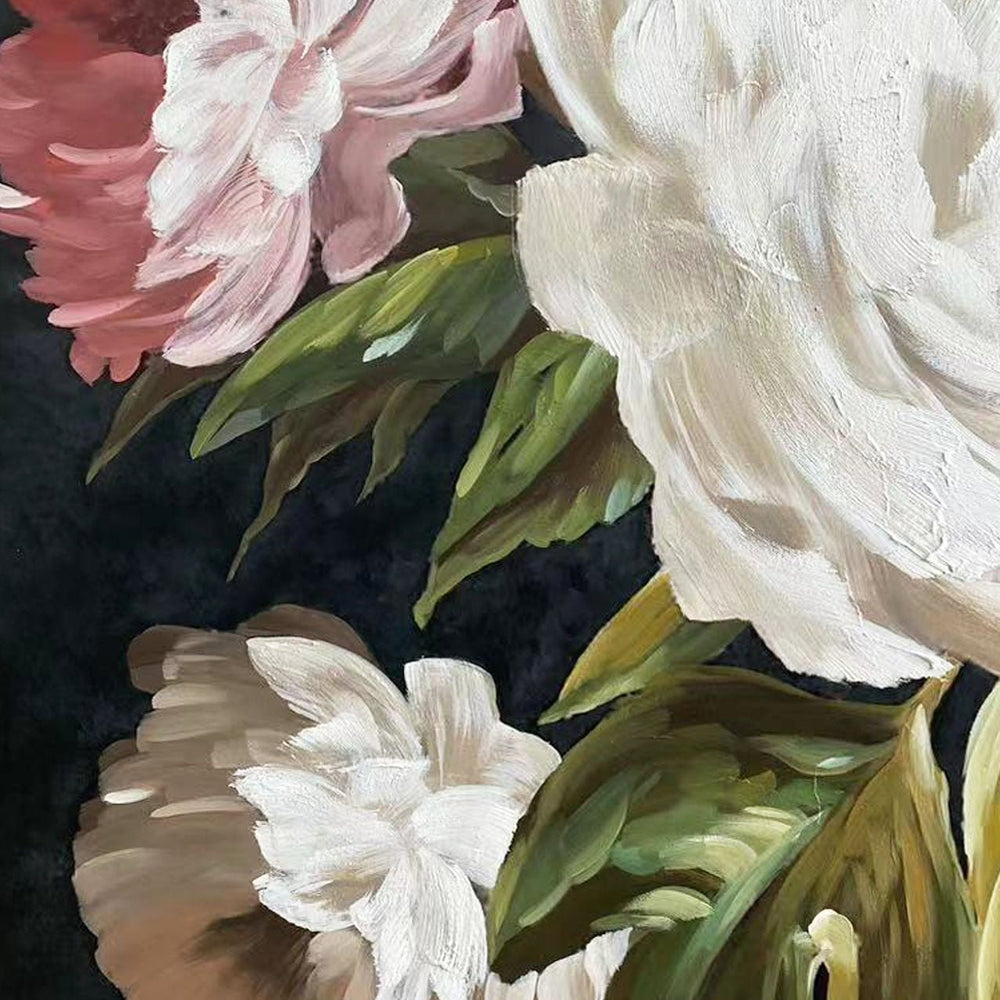 Ivory Bloom Garden 100×100cm - Hand - Painted Oil Painting | Bella Home Art