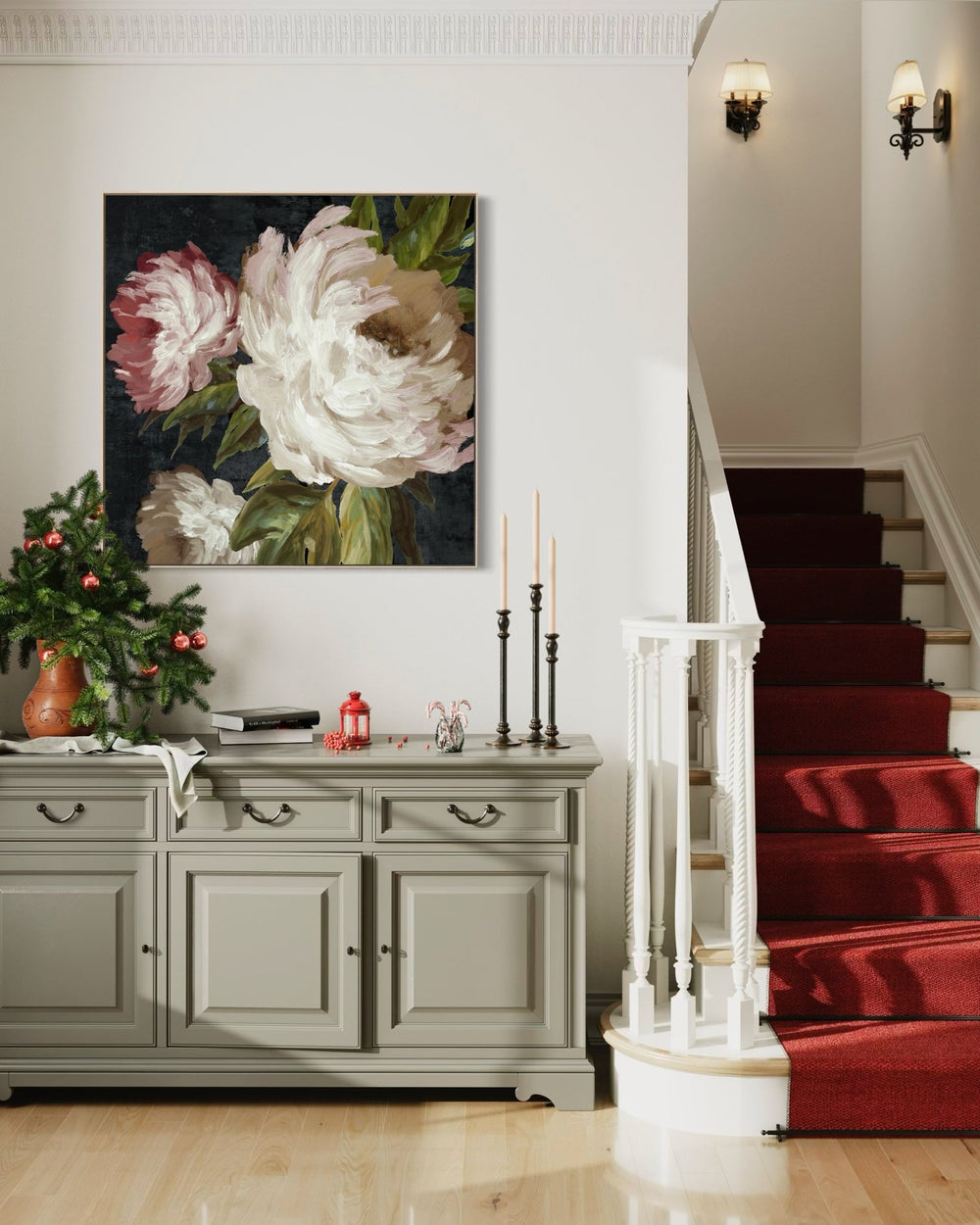 Ivory Bloom Garden 100×100cm - Hand - Painted Oil Painting | Bella Home Art