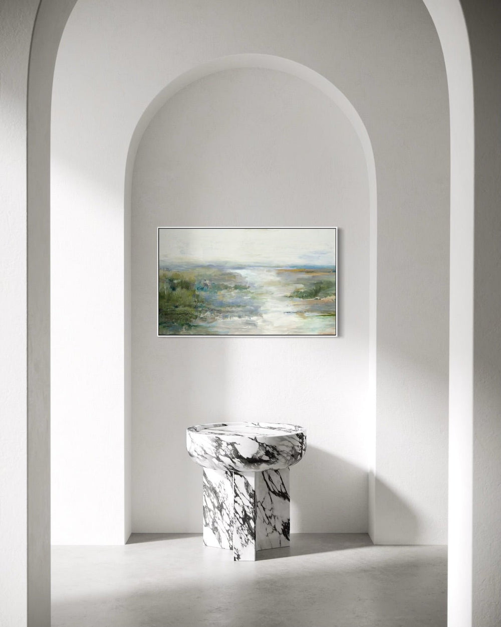 Morning Mist over the Valley 85×51cm - Hand - Painted Oil Painting | Bella Home Art