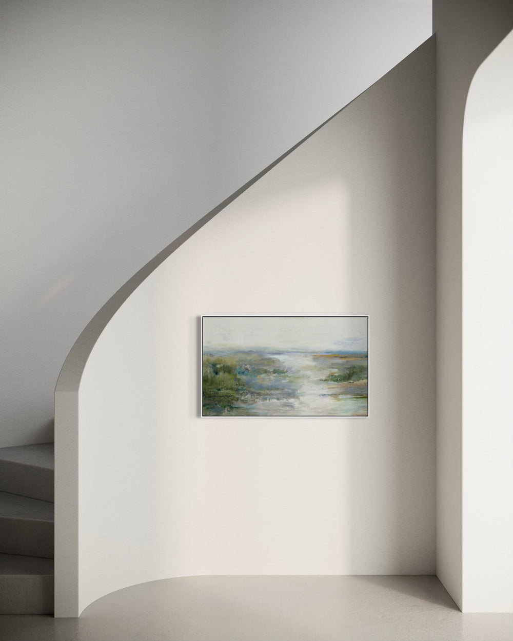 Morning Mist over the Valley 85×51cm - Hand - Painted Oil Painting | Bella Home Art