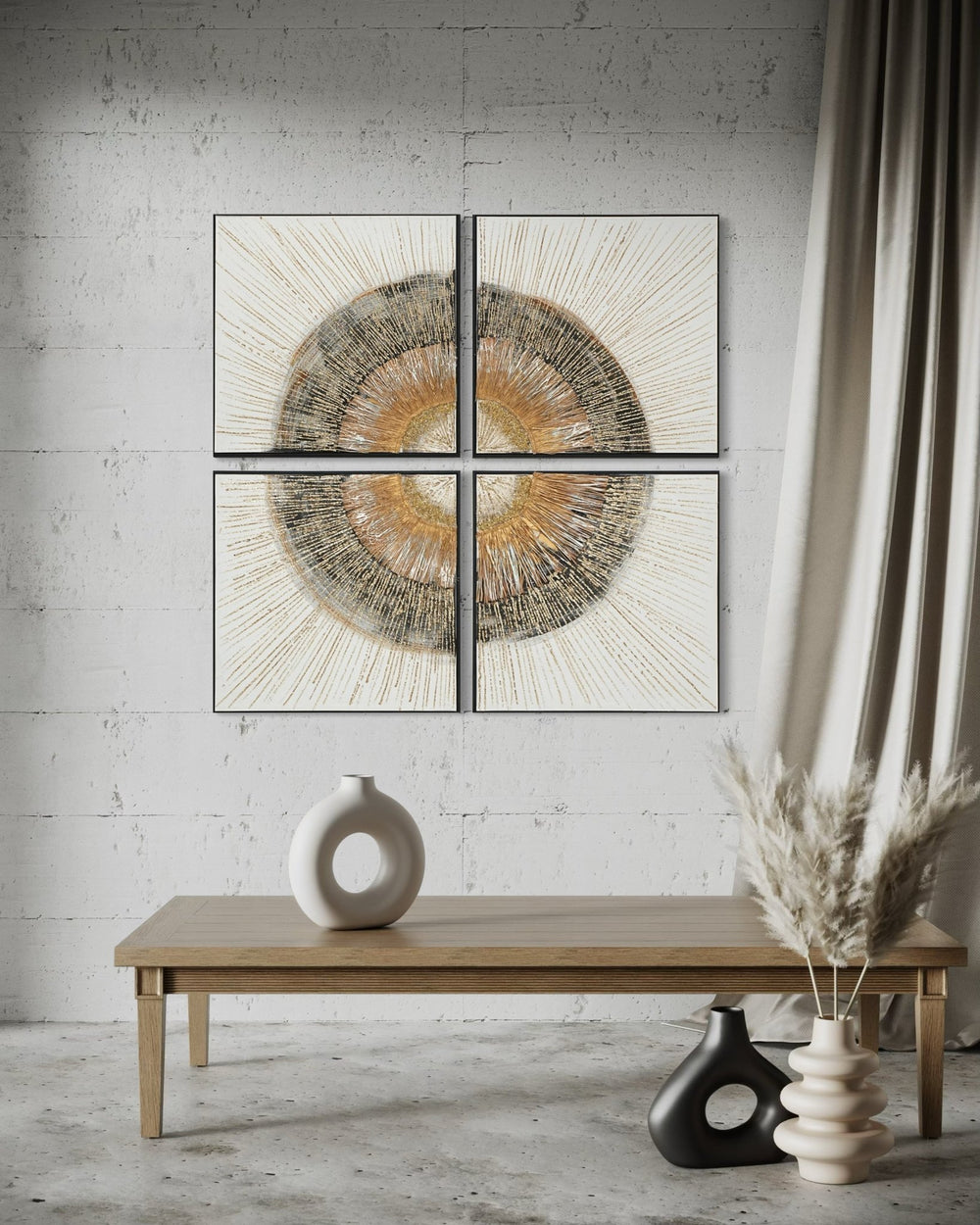 Radiant Horizon 4 - Panel 140×140cm - | Bella Home Art