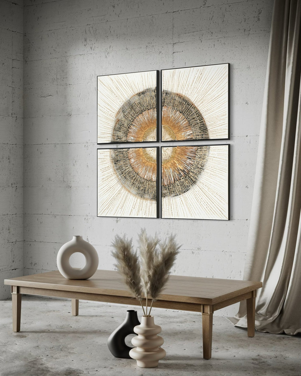 Radiant Horizon 4 - Panel 140×140cm - | Bella Home Art