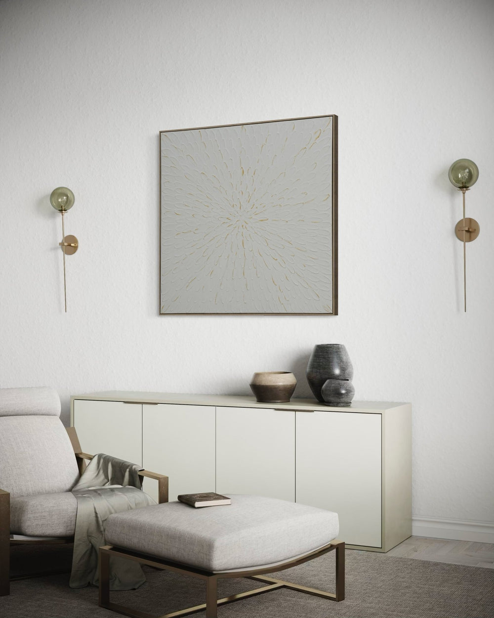 Radiant Texture Bloom 102×102cm - | Bella Home Art
