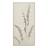 Soft Whisper Leaves 72×142cm – hand-painted wall art