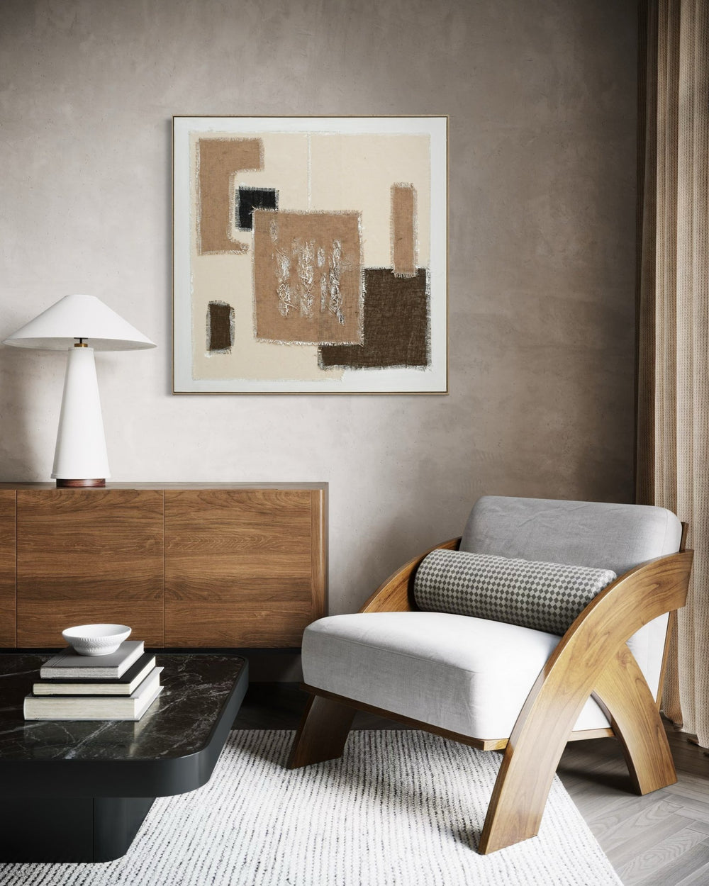 Textile Geometry - 01 102×102cm - | Bella Home Art