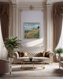 Wild Coastal Meadow 100×100cm - Hand - Painted Oil Painting | Bella Home Art
