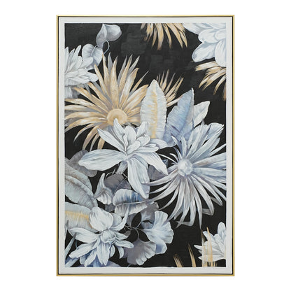 Midnight Bloom Garden 02 - Hand Painted Botanical Wall Art 82x122cm