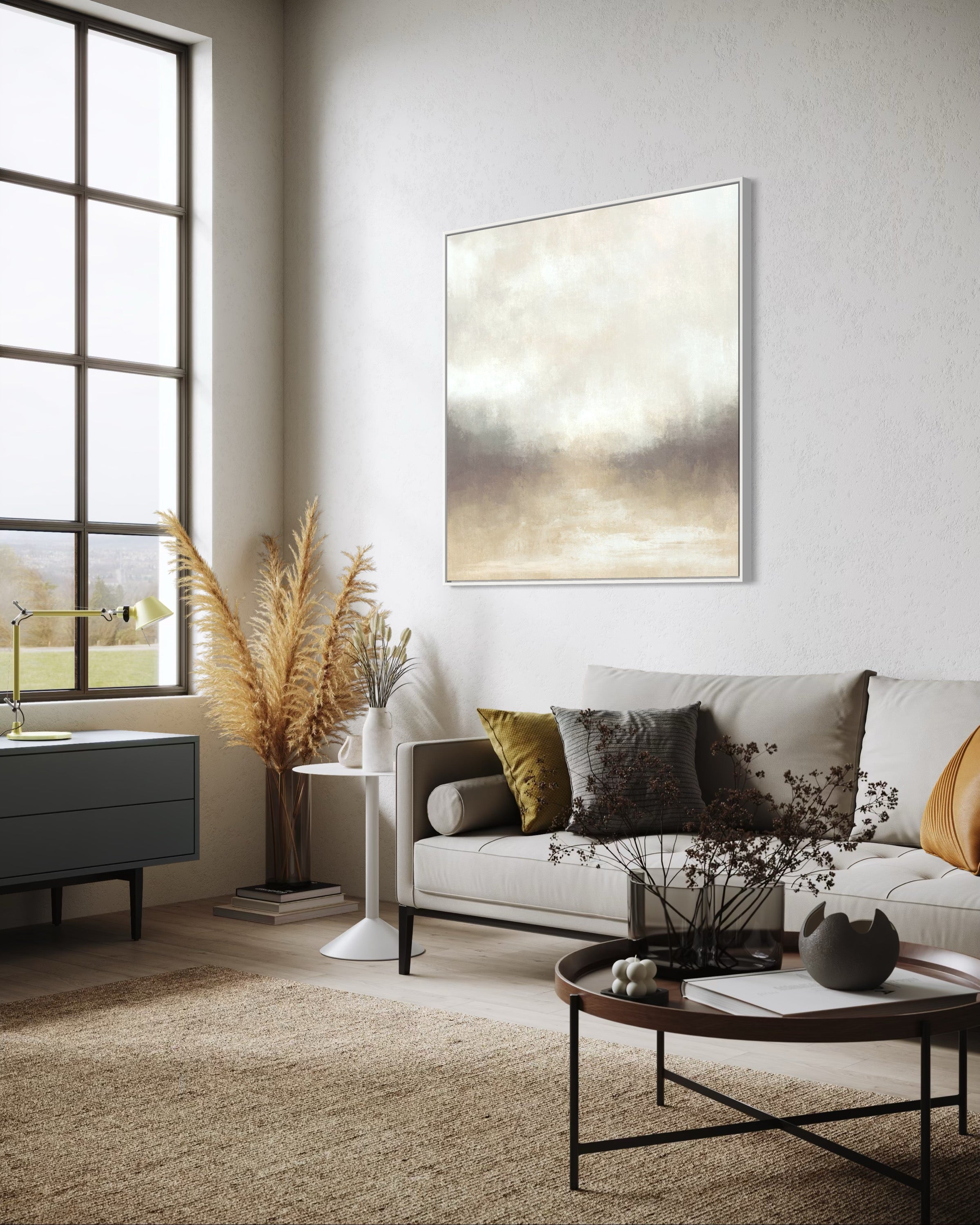 Whisper of Light – Hand-Painted Abstract Oil Painting 120 × 120 cm