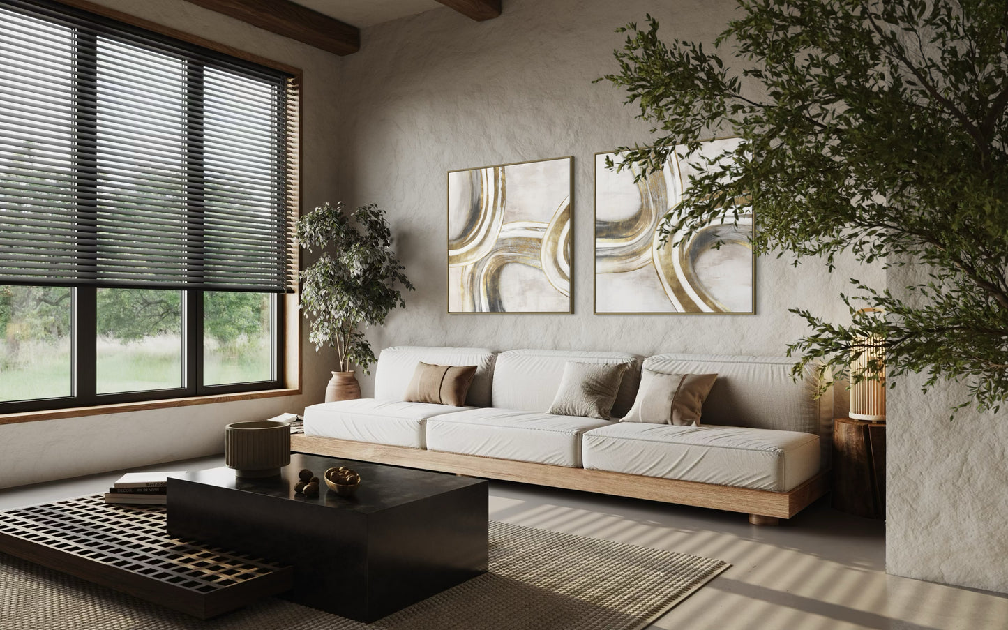 Golden Curves on Ivory Canvas 02