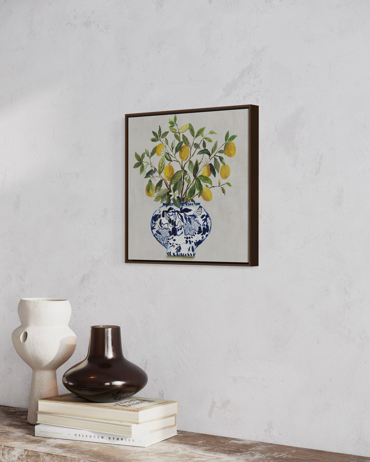 Lemon Blossom in Blue Vase