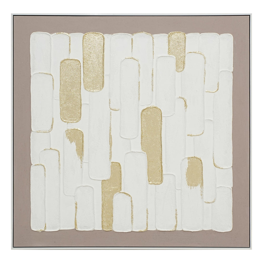 Golden Blocks Harmony 102×102cm - | Bella Home Art