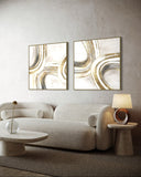 Golden Curves - 02 70×70cm - | Bella Home Art