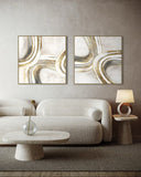 Golden Curves - 02 70×70cm - | Bella Home Art