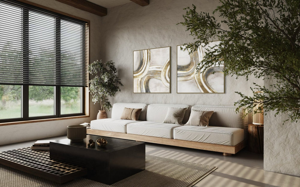 Golden Curves - 02 70×70cm - | Bella Home Art