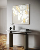 Golden Drift Leaves 102×102cm - | Bella Home Art