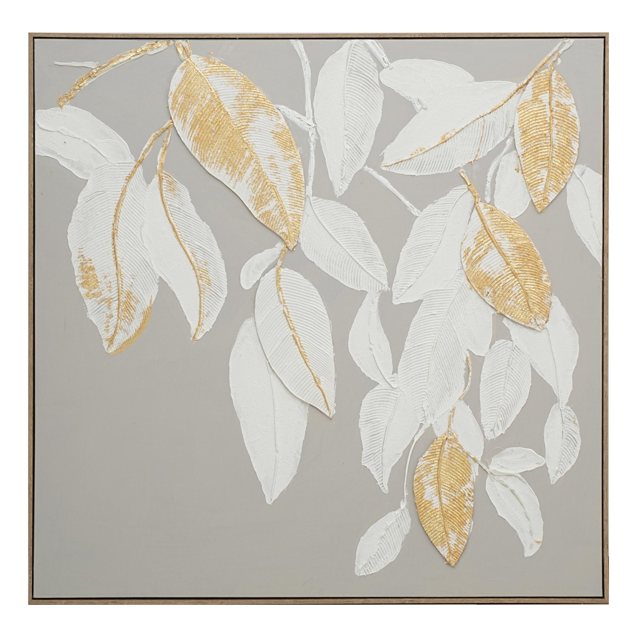 Golden Drift Leaves 102×102cm - | Bella Home Art