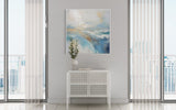Golden Horizon over Tranquil Sea 90×90cm - | Bella Home Art