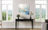 Golden Horizon over Tranquil Sea 90×90cm - | Bella Home Art