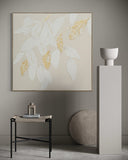 Golden Leaf Whisper 102×102cm - | Bella Home Art
