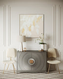 Golden Leaf Whisper 102×102cm - | Bella Home Art