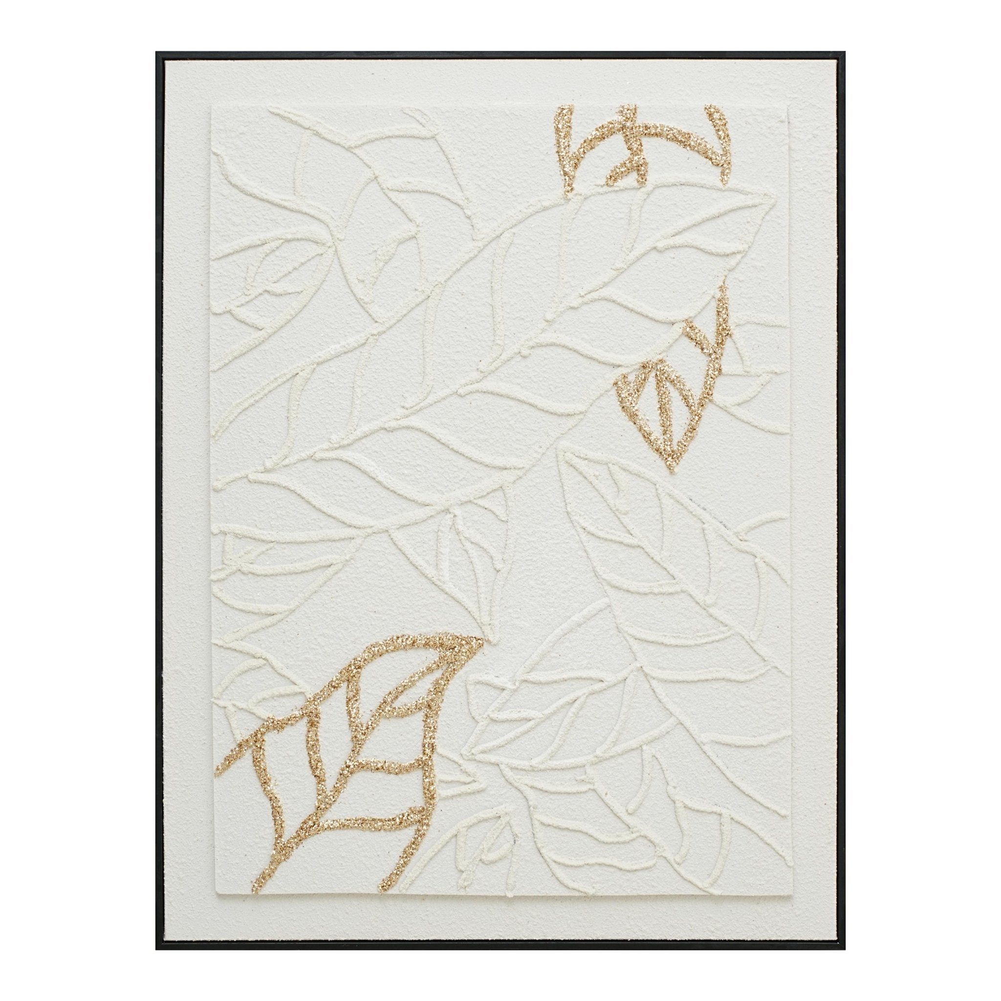 Golden Outline Leaves - 01 72×92cm - | Bella Home Art