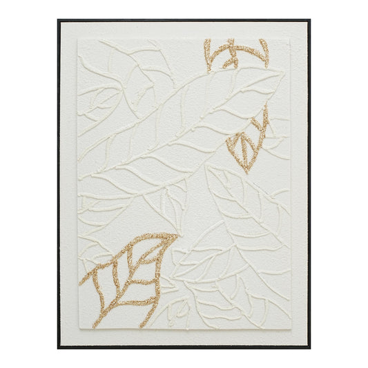 Golden Outline Leaves - 01 72×92cm - | Bella Home Art