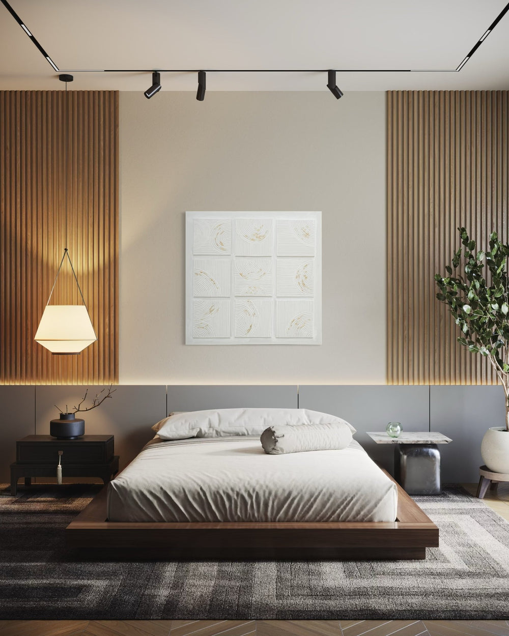 Harmonic Grid Circles 102×102cm - | Bella Home Art
