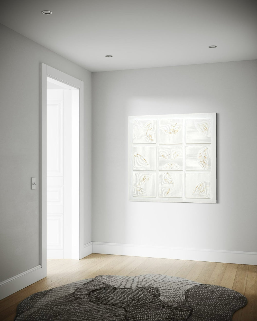 Harmonic Grid Circles 102×102cm - | Bella Home Art