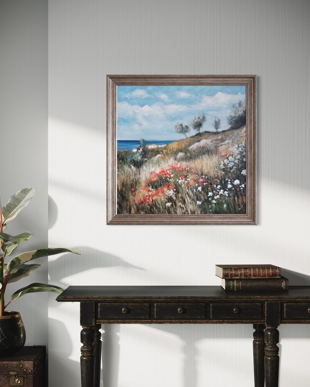 Wild Coastal Meadow 100×100cm – artwork detail 2