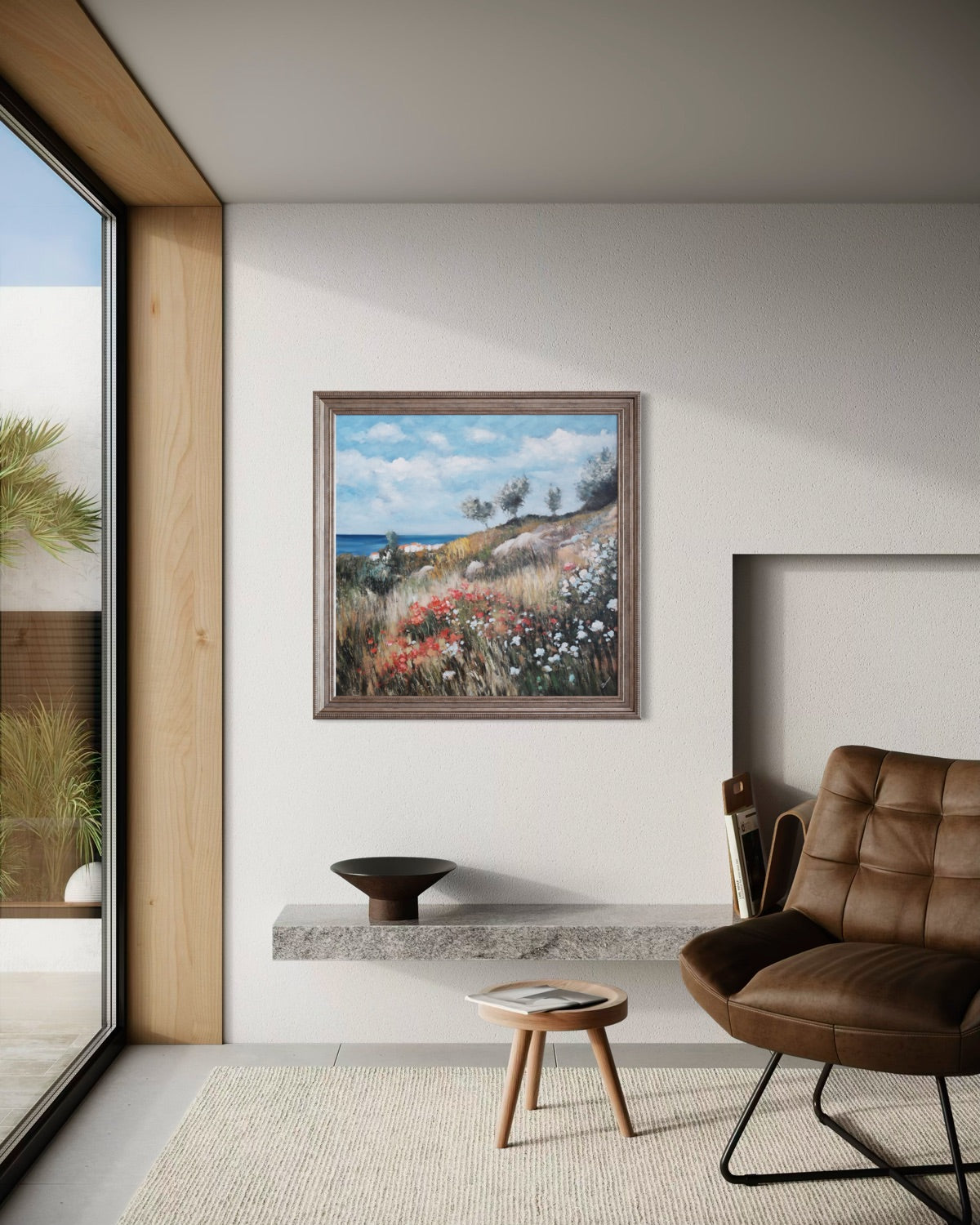 Wild Coastal Meadow 100×100cm – artwork detail 8