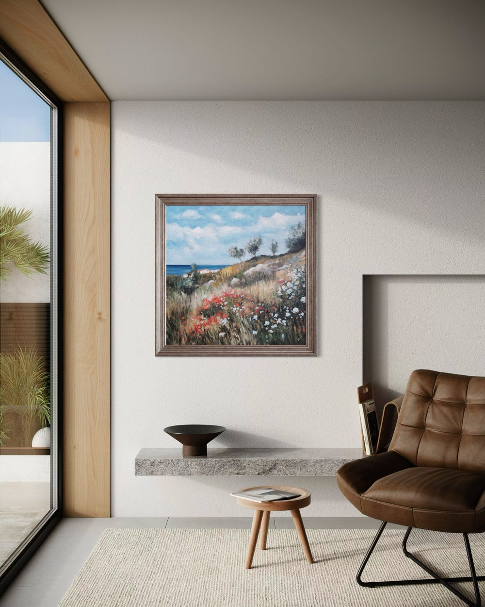 Wild Coastal Meadow 100×100cm – artwork detail 8