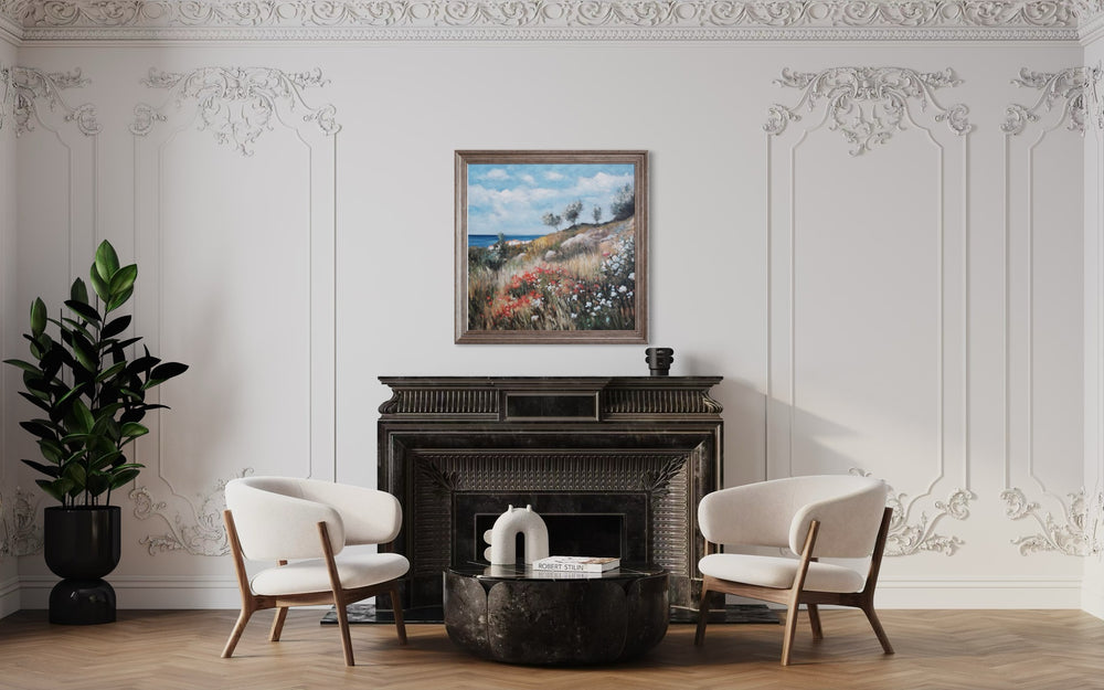 Wild Coastal Meadow 100×100cm – artwork detail 3