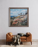 Wild Coastal Meadow 100×100cm – artwork detail 1
