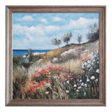 Wild Coastal Meadow 100×100cm – hand-painted wall art