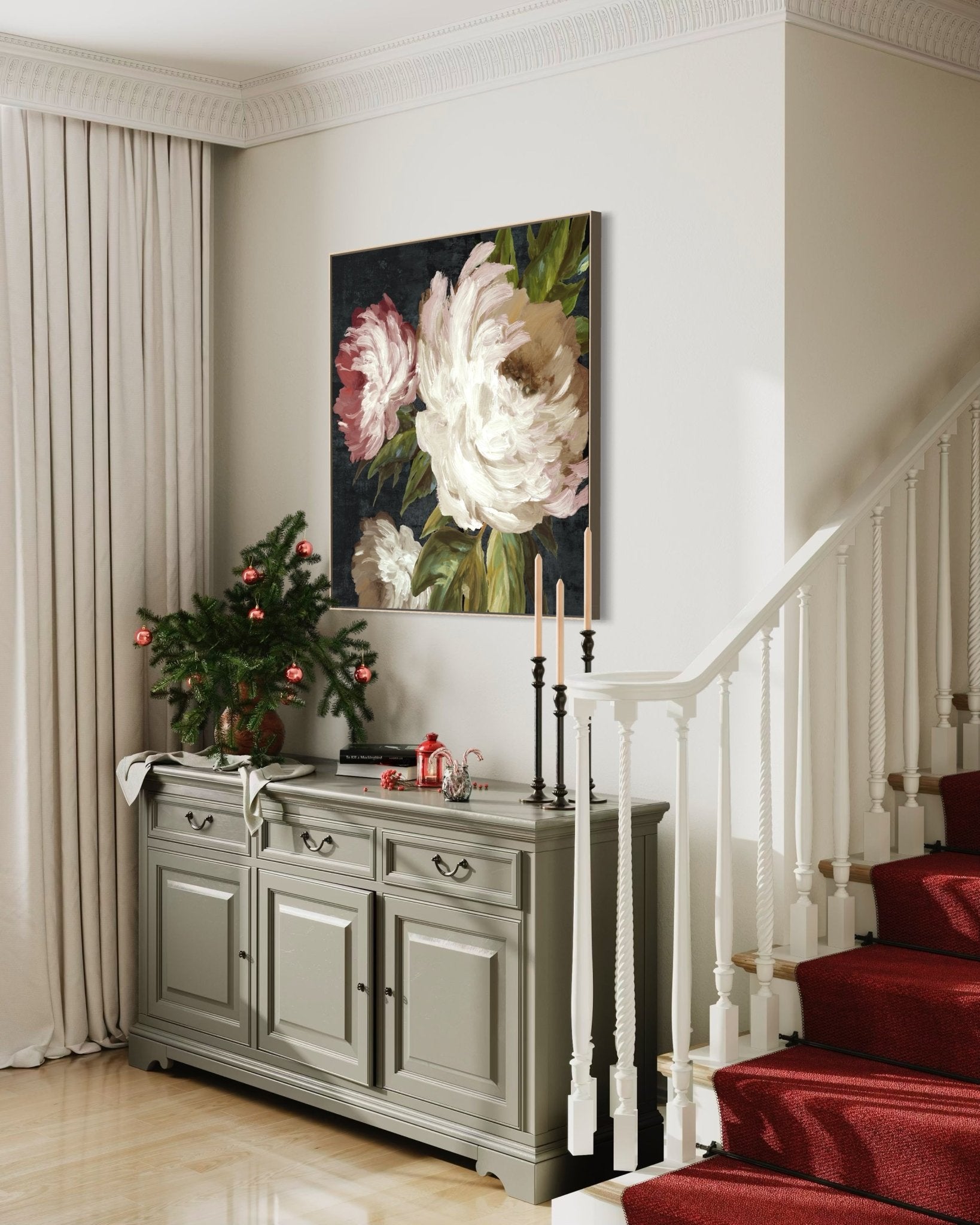 Ivory Bloom Garden 100×100cm - Hand - Painted Oil Painting | Bella Home Art
