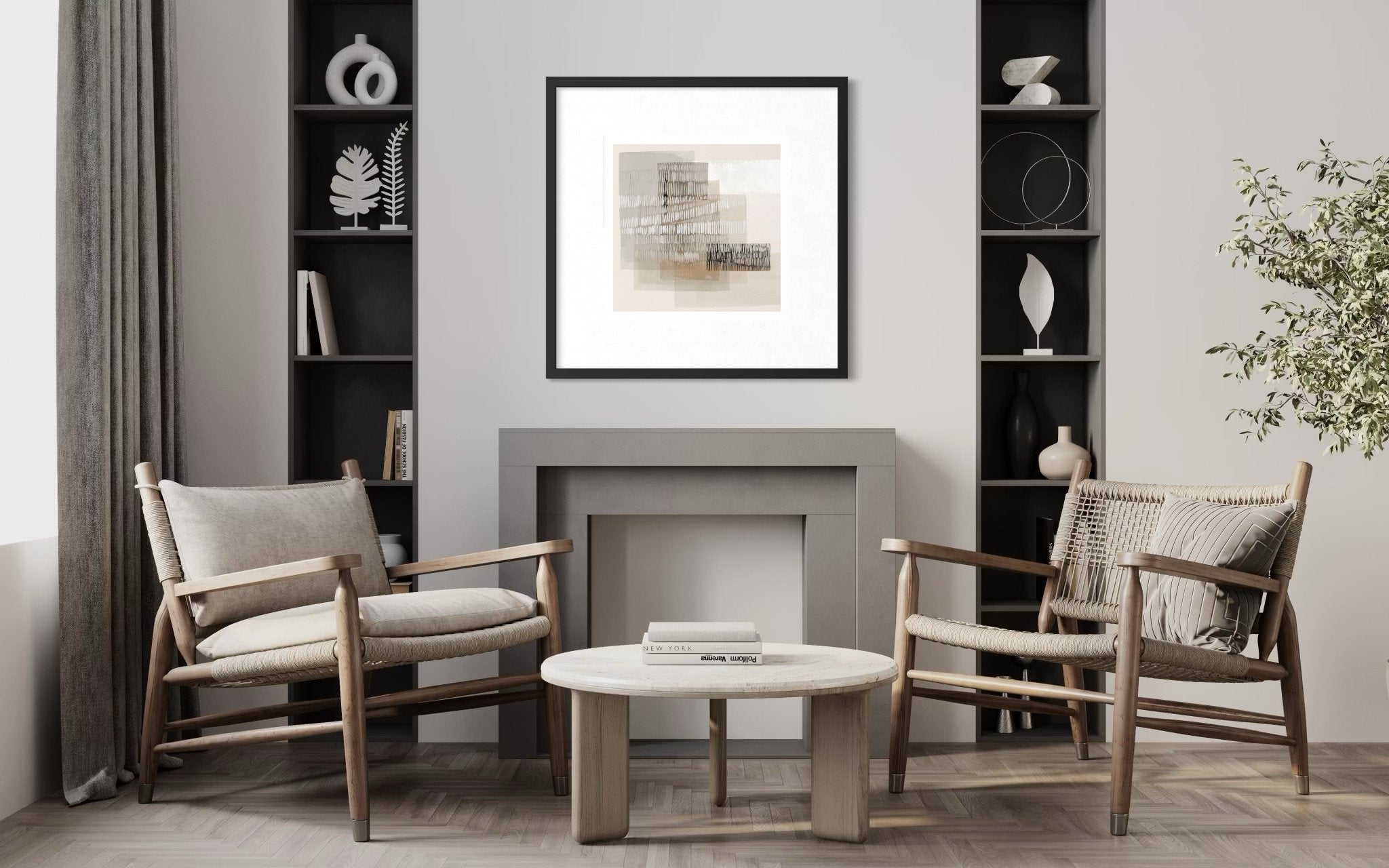 Layered Horizon 75×75cm - Hand - Painted Oil Painting | Bella Home Art