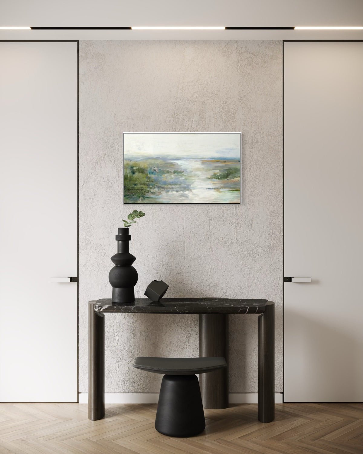 Morning Mist over the Valley 85×51cm - Hand - Painted Oil Painting | Bella Home Art