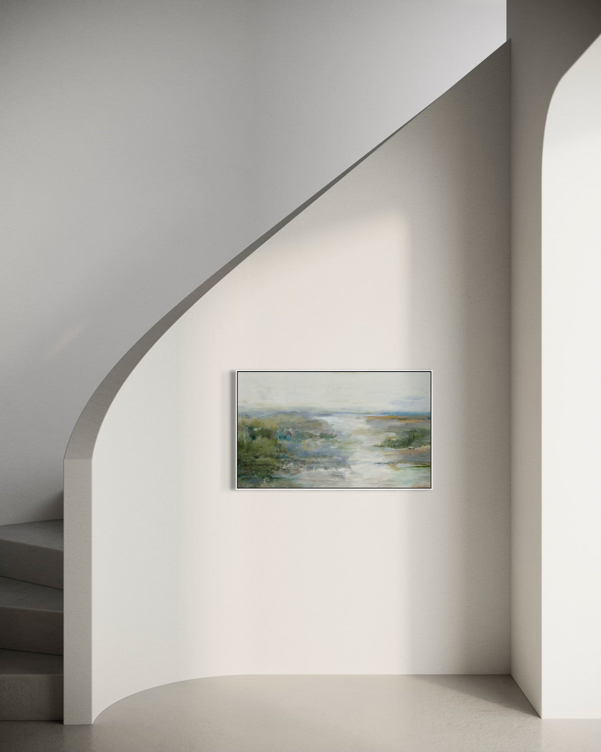 Morning Mist over the Valley 85×51cm - Hand - Painted Oil Painting | Bella Home Art