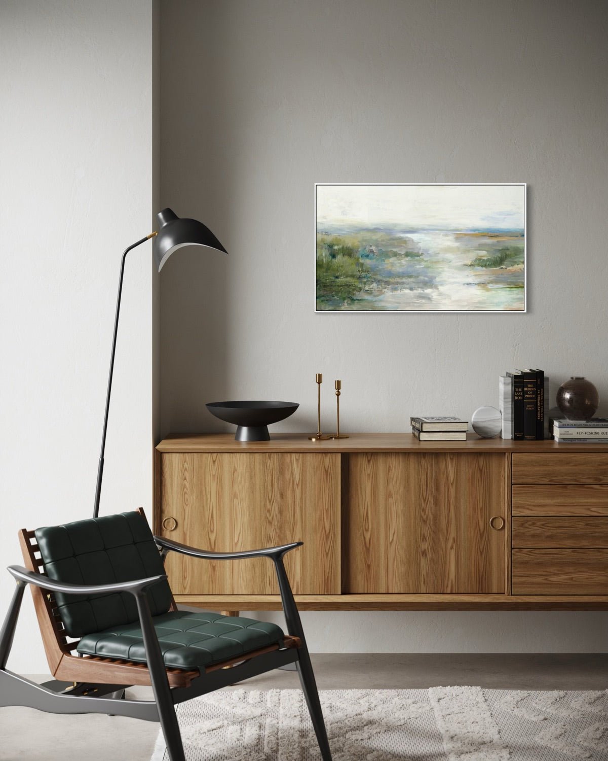 Morning Mist over the Valley 85×51cm - Hand - Painted Oil Painting | Bella Home Art