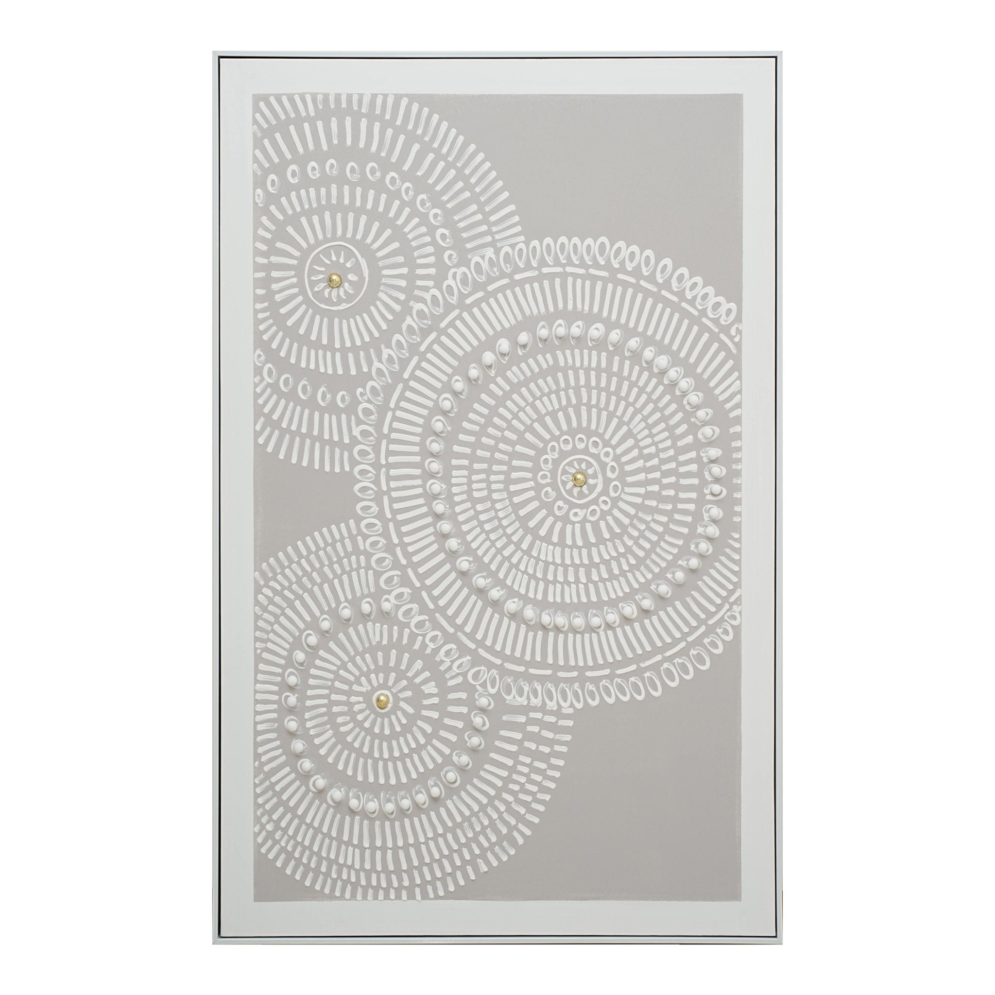 Radiant Circles 82×122cm – hand-painted wall art