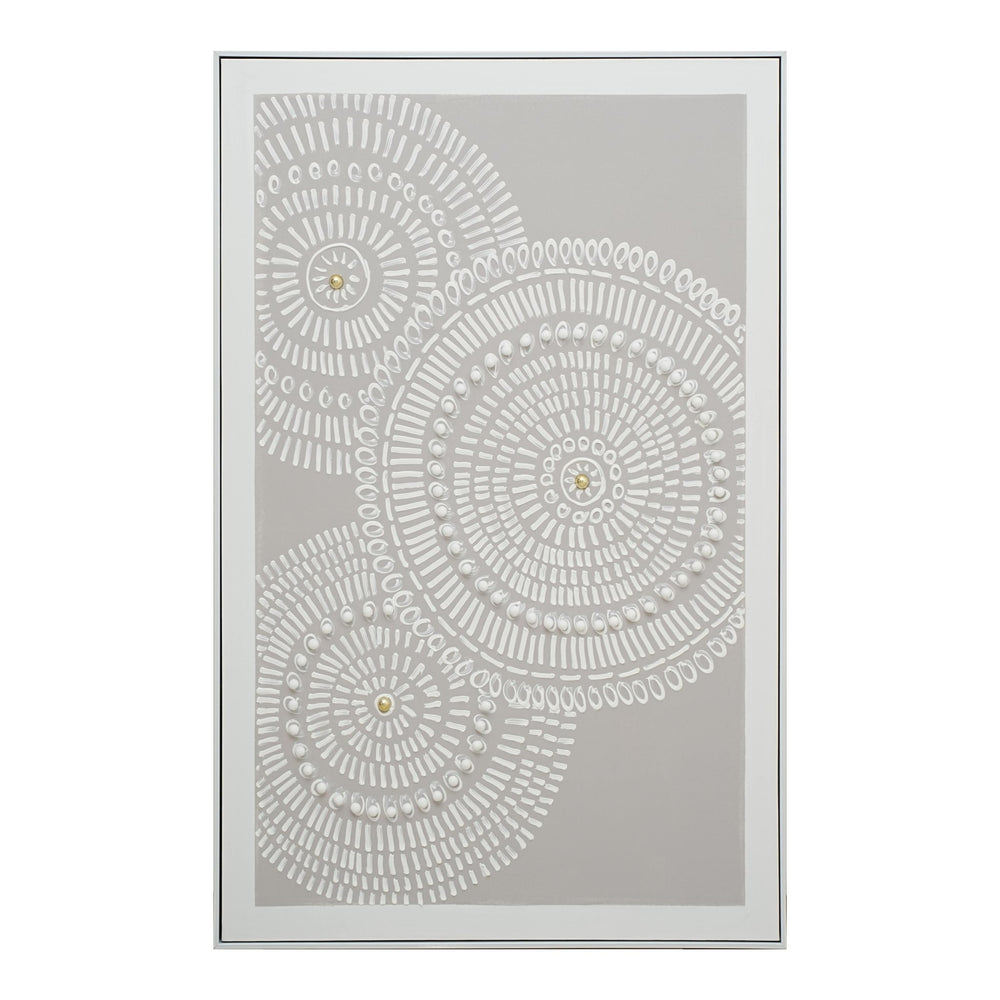 Radiant Circles 82×122cm – hand-painted wall art
