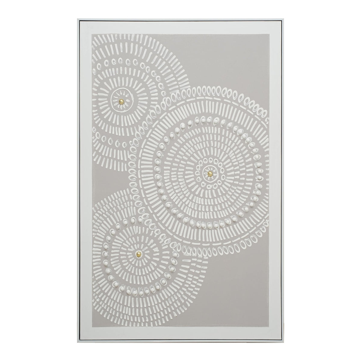 Radiant Circles 82×122cm – hand-painted wall art