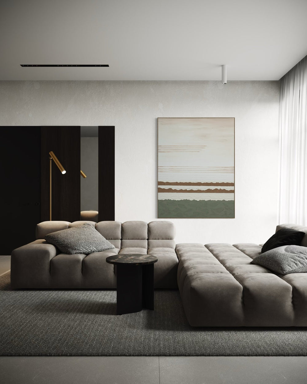 Serene Layered Horizon 164×124cm - Hand - Painted Oil Painting | Bella Home Art